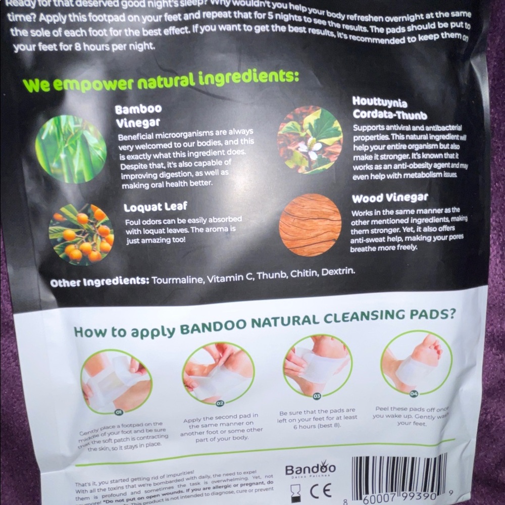 Bandoo 10 Detox Foot Pads - Picture 3 of 4